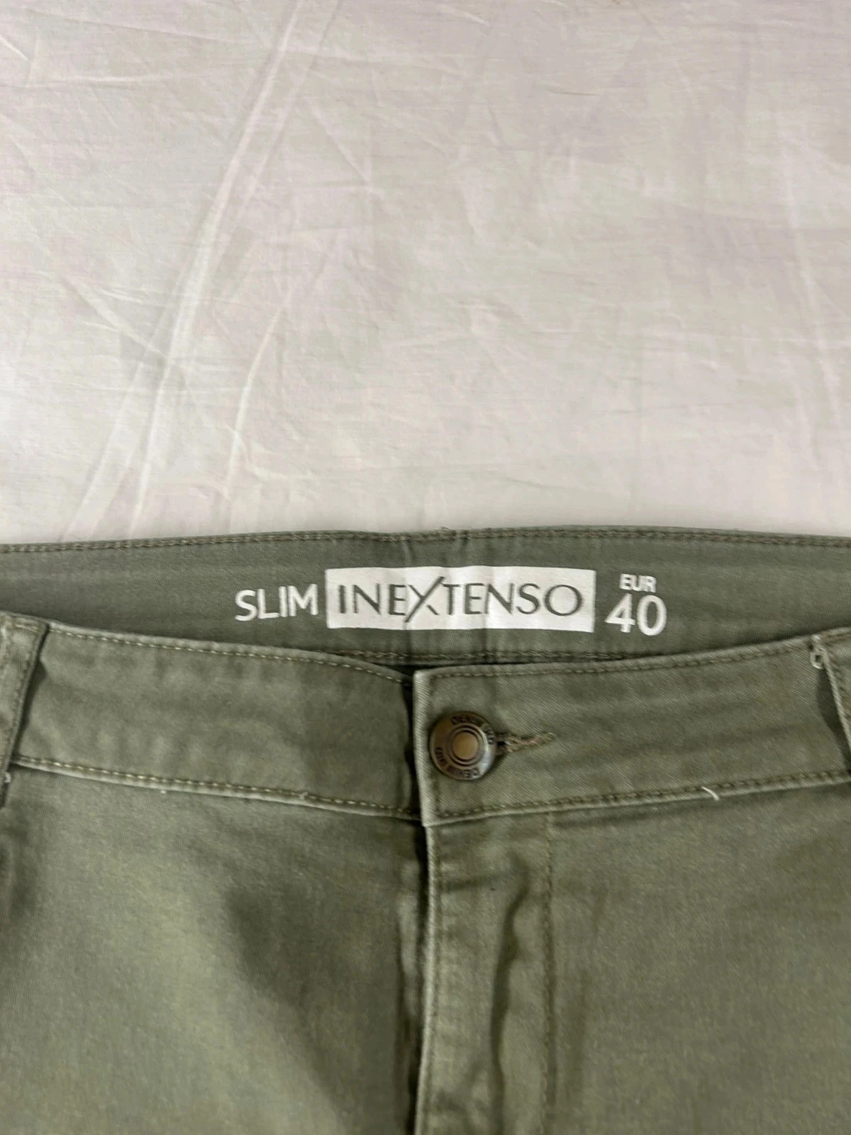 Khaki green slim fit jeans by In Extenso – photo 5